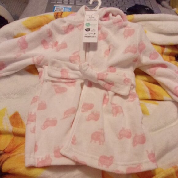 Carter's Just One You Baby Girls Sheep Bath Robe Pink New 0-9m - Picture 2 of 3